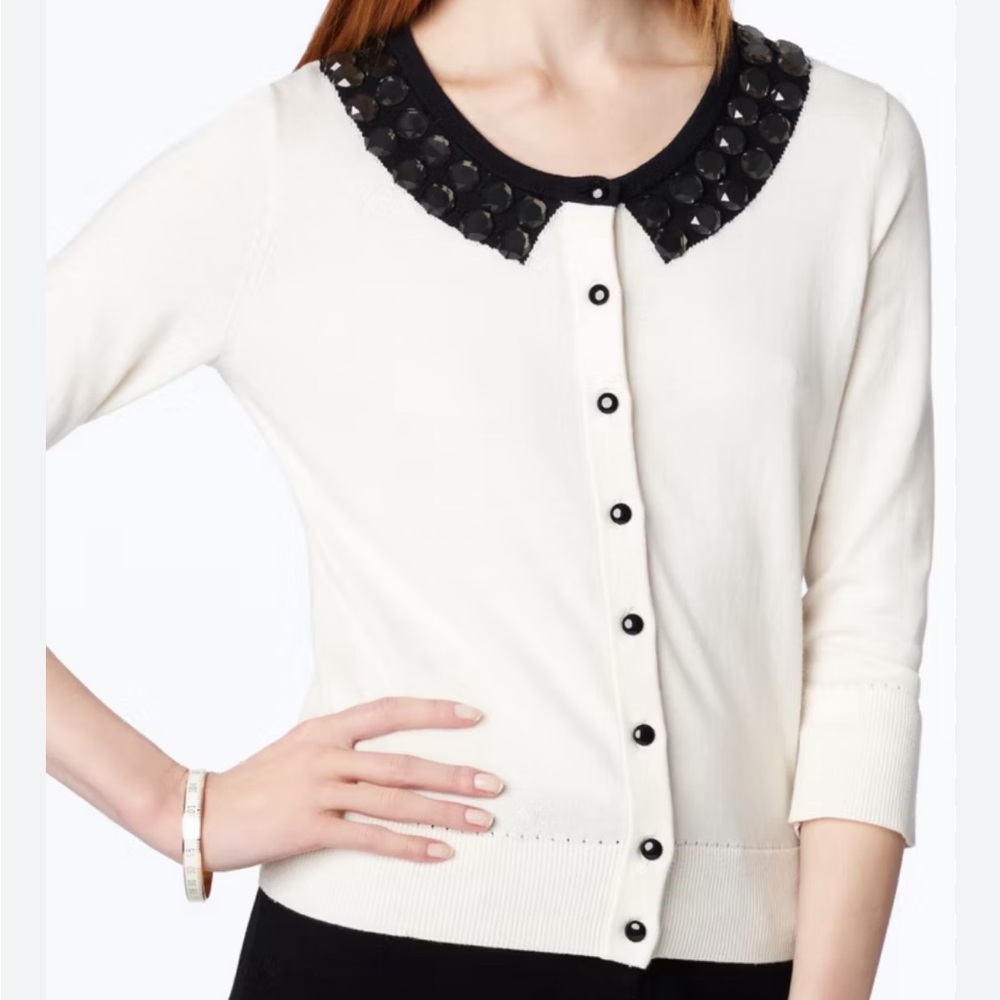 Kate Spade Cream and Black Sweater